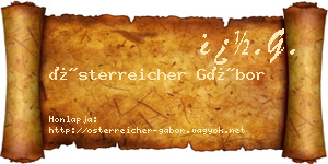 Österreicher Gábor névjegykártya